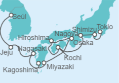 Itinerario del Crucero Osaka, Kochi, Jeju y Nagoya - NCL Norwegian Cruise Line