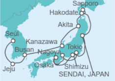 Itinerario del Crucero Jeju, Nagoya y Sapporo - NCL Norwegian Cruise Line