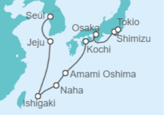 Itinerario del Crucero Osaka, Kochi, Jeju y Mt. Fuji - NCL Norwegian Cruise Line