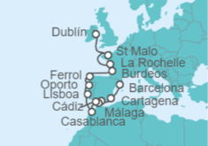 Itinerario del Crucero Desde Barcelona a Dublín (Irlanda del Norte) - WindStar Cruises