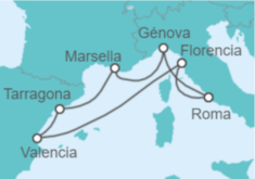 Itinerario del Crucero Francia, España, Italia - MSC Cruceros