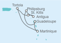 Itinerario del Crucero Saint Maarten, Antigua Y Barbuda, Islas Vírgenes - Reino Unido, Martinica - MSC Cruceros