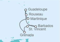 Itinerario del Crucero Guadalupe, Barbados - MSC Cruceros