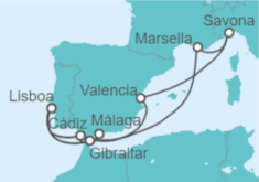 Itinerario del Crucero Cruzando el Estrecho - Costa Cruceros