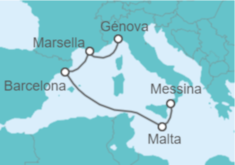 Itinerario del Crucero Malta, España, Francia - MSC Cruceros