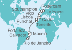 Itinerario del Crucero Desde Río de Janeiro (Brasil) a Rotterdam - Costa Cruceros