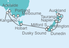 Itinerario del Crucero Australia y Nueva Zelanda - NCL Norwegian Cruise Line
