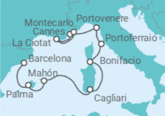 Itinerario del Crucero España, Italia, Francia - Seabourn
