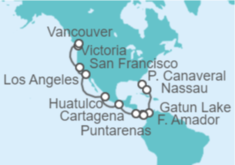 Itinerario del Crucero Desde Cabo Cañaveral (Orlando) a Vancouver (Canadá) - Princess Cruises