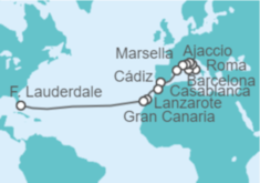 Itinerario del Crucero Desde Civitavecchia (Roma) a Fort Lauderdale (Miami) - Princess Cruises