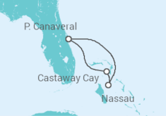 Itinerario del Crucero Bahamas al estilo Piratas del Caribe - Disney Cruise Line