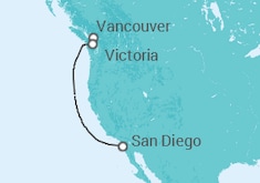 Itinerario del Crucero Estados Unidos y Canadá - Disney Cruise Line