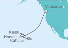 Itinerario del Crucero De Vancouver a Honolulu - Disney Cruise Line
