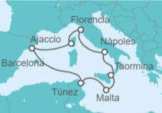 Itinerario del Crucero Túnez, Malta, Italia, Francia - Holland America Line