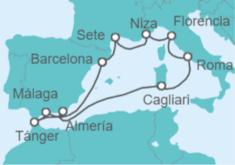 Itinerario del Crucero España, Italia, Francia - Holland America Line