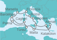 Itinerario del Crucero Desde Civitavecchia (Roma) a Barcelona - Holland America Line