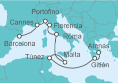 Itinerario del Crucero Francia, Italia, Malta, Túnez - Holland America Line