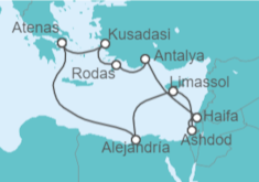 Itinerario del Crucero Egipto, Chipre, Israel, Turquía, Grecia - Holland America Line