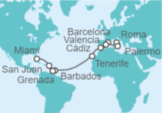 Itinerario del Crucero Italia, España, Barbados, Puerto Rico - MSC Cruceros