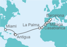 Itinerario del Crucero De Miami a Barcelona - Explora Journeys