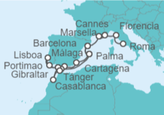 Itinerario del Crucero De Roma a Barcelona - Regent Seven Seas