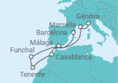 Itinerario del Crucero Marruecos, España, Portugal, Francia - MSC Cruceros