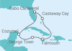 Itinerario del Crucero Caribe Occidental y Castaway Cay - Disney Cruise Line
