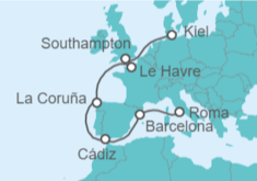 Itinerario del Crucero España, Francia, Reino Unido - MSC Cruceros