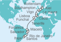 Itinerario del Crucero Desde Brasil a Alemania - Costa Cruceros
