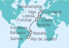 Itinerario del Crucero Desde Brasil a Reino Unido - Costa Cruceros
