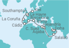 Itinerario del Crucero Desde Doha (Qatar) a Kiel (Alemania) - MSC Cruceros