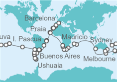 Itinerario del Crucero Vuelta al Mundo 2025 Costa Cruceros - Costa Cruceros