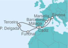Itinerario del Crucero Portugal, España, Francia, Italia - Costa Cruceros