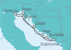 Itinerario del Crucero Croacia - WindStar Cruises