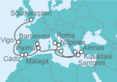 Itinerario del Crucero Desde Civitavecchia (Roma) a Southampton (Londres) - Princess Cruises