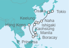 Itinerario del Crucero Viaje completo Japón, Taiwán y Filipinas - Holland America Line