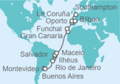 Itinerario del Crucero Desde Buenos Aires (Argentina) a Southampton (Londres) - MSC Cruceros