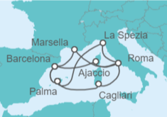 Itinerario del Crucero Italia, Francia y España - AIDA