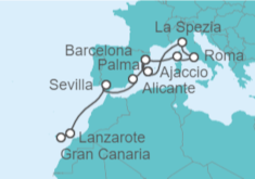 Itinerario del Crucero De Gran Canaria a Mallorca - AIDA