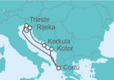 Itinerario del Crucero Italia, Montenegro - AIDA