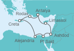 Itinerario del Crucero Grecia, Egipto, Israel, Chipre - AIDA