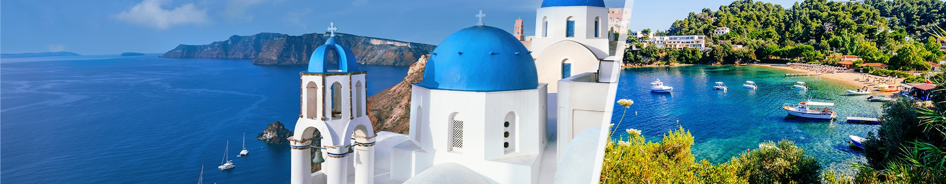 Santorini y Skiathos en avión