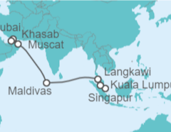 Itinerario del Crucero De Singapur a Dubái  - AIDA