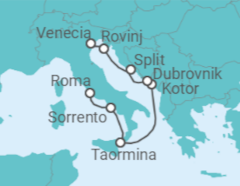 Itinerario del Crucero Desde Civitavecchia (Roma) a Venecia (Italia) - WindStar Cruises