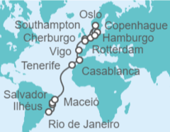 Itinerario del Crucero Desde Río de Janeiro (Brasil) a Hamburgo (Alemania) - MSC Cruceros