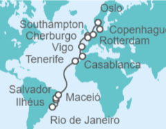 Itinerario del Crucero Desde Río de Janeiro (Brasil) a Oslo (Noruega) - MSC Cruceros