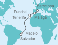 Itinerario del Crucero España, Portugal, Brasil - MSC Cruceros