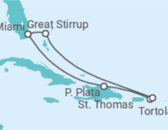 Itinerario del Crucero Caribe: Great Stirrup Cay y República Dominicana - NCL Norwegian Cruise Line