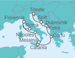 Itinerario del Crucero Mediterráneo: Italia, Grecia y Croacia - NCL Norwegian Cruise Line
