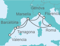 Itinerario del Crucero Francia, Italia, España - MSC Cruceros